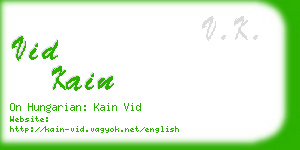 vid kain business card